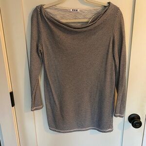 Three Dots Striped Long Sleeve Top